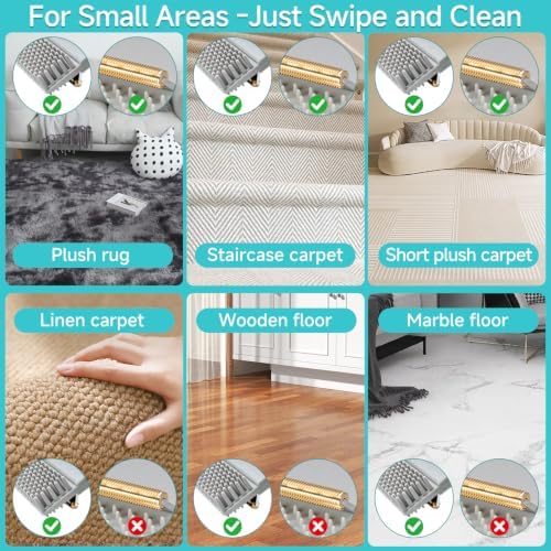 Carpet Rake for Pet Hair Removal Tool,Reusable Pet Hair Remover Broom Grey - Image 5