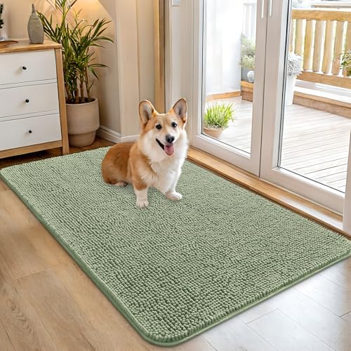 OLANLY Dog Door Mat for Muddy Paws 45x27, Super Absorbent Chenille Mud Mat by OLANLY