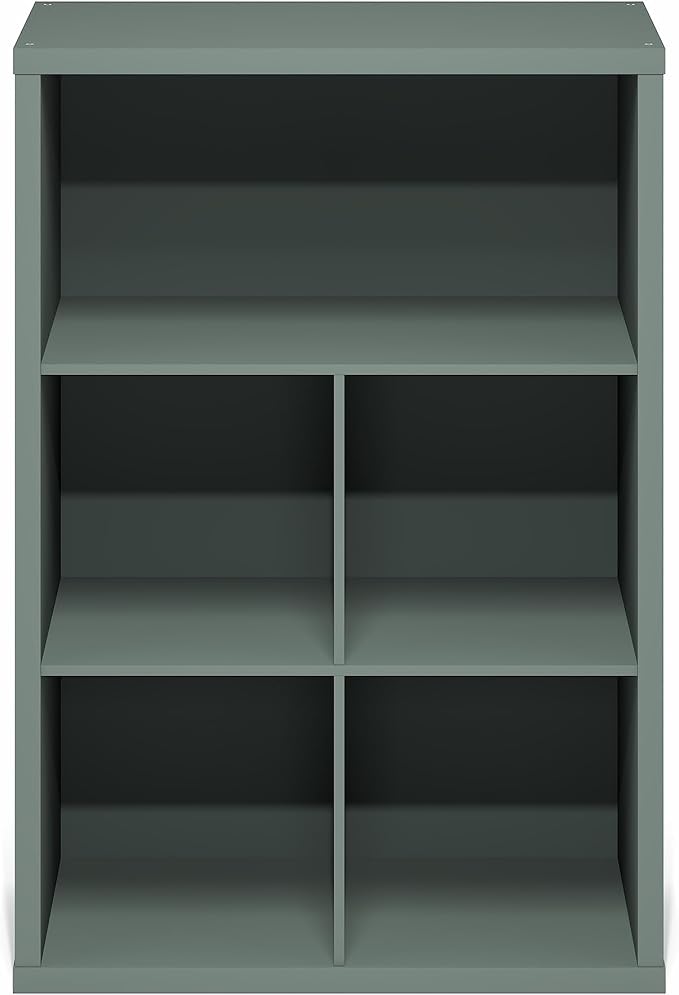 Furinno Cubicle Book Shelf, 5-Cube Bookshelf, Extra Thick Frame Cube Storage Organizer Bookcase with Closed Back, 15.3 x 29.9 x 43.3, for Living Room, Bedroom, Home Office, Sage Green - Image 8