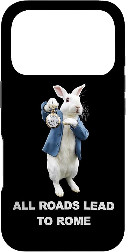 Funny AI Rabbit Meme Tshirt - All Roads Lead to Rome Humor Case for iPhone 17 Pro by Unknown