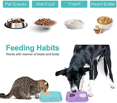 LUKITO 3PCS Licking Mat for Dogs & Cats with Suction Cups, Dog Peanut Butter Lick Pads for Anxiety Relief & Boredom Reducer, Slow Feeder Dog Bowls, Perfect for Bathing, Grooming and Training - Image 3