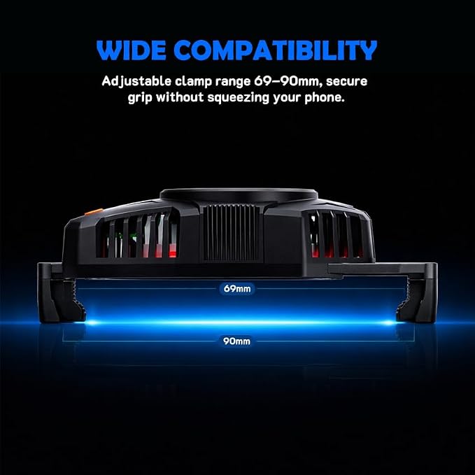 Portable Slim Phone Cooling Pad, USB Low Noise Phone Cooler Mat for iPhone Android Samsung, Non-Slip Heat Dissipation Pad for Gaming Travel Car Desk Video Calls - Image 4