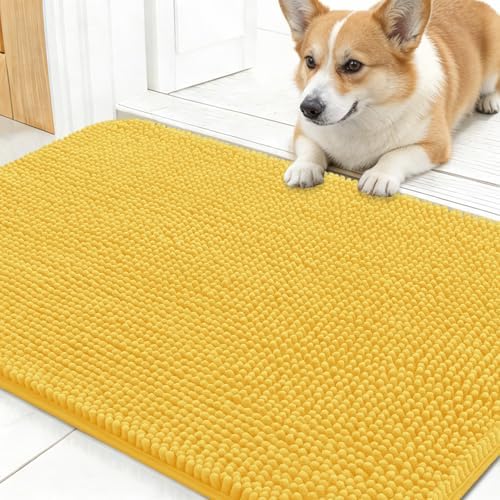 OLANLY Dog Door Mat for Muddy Paws 30x17, Super Absorbent Chenille Mud Mat by OLANLY