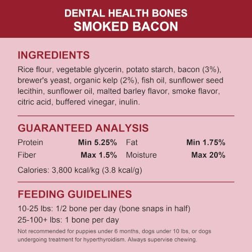 Indigenous Pet Dental Health Bones Regular 2 Pack – Smoked Bacon (17 Ounce x 2) - Image 2