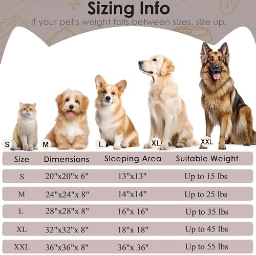 28in Large Dog Bed, Calming Donut Bed for Puppy and Kitten (Brown) - Image 2