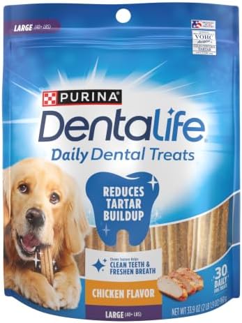 Dentalife Daily Oral Care Dog Treats for Large Dogs, Chicken, 30 ct. by DentaLife