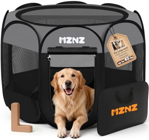 Dog Cat Small Animal Puppy Playpen Crate, Large, Dark Grey by MZNZ