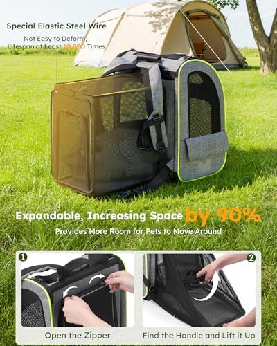 pecute Cat Backpack Expandable, Cat Carrier Backpack Breathable, Large - Image 3