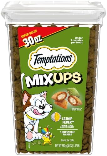 Temptations MixUps Crunchy and Soft Cat Treats, Catnip Fever, 30 oz by Temptations