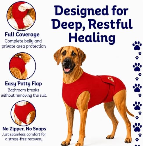 Surgi Snuggly Dog Surgery Recovery Suit, Cone Alternative, Spay/Neuter 2XL - Image 3