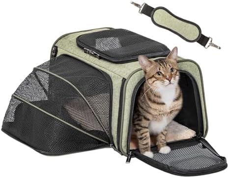 Petsfit Small Expandable Cat Carrier for Air Travel, Up to 9 lb by Petsfit