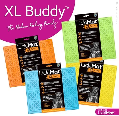 LickiMat X Large Breed Buddy Dog Lick Mat, Dog Calmer, Slow Feeder, Anxiety Reliever Alternative to Puzzle Toys, Slow Feeding Bowls. Use Peanut Butter, Wet, Raw, Mixed Food, Healthy Treats - Turquoise - Image 6