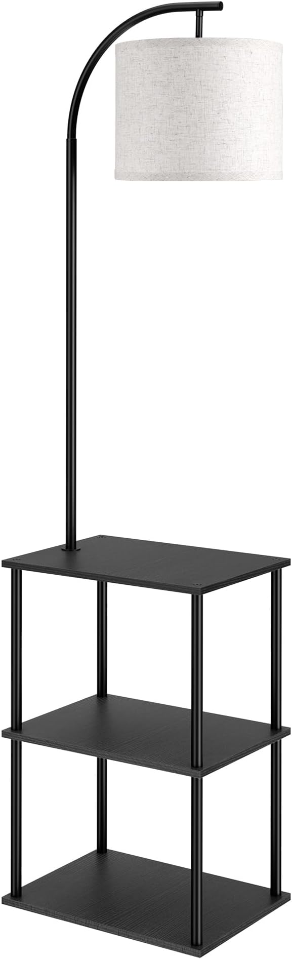 PARTPHONER Floor Lamp with Table, Night Stand with Lamp, Narrow Side Table with 3CCT LED Bulb, Small Coffee Table, Modern End Table with Storage Shelves for Living Room Bedroom Home Décor, Black - Image 9