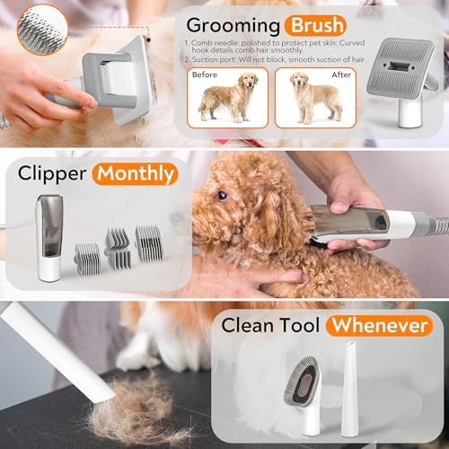 Dog Grooming Vacuum Kit - Pet Grooming Vacuum for Dogs & Cats - Image 2