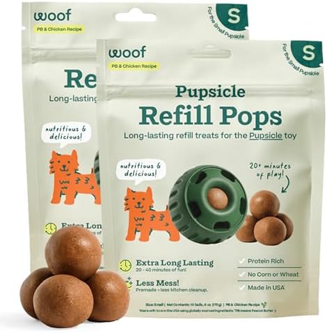 WOOF Pupsicle Chicken Refill Pops Dog Treats, Small, 10 Count, 2 Pack by Woof