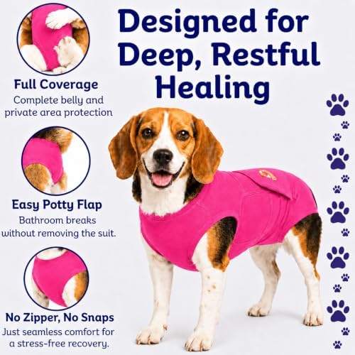Surgi Snuggly Dog Surgery Recovery Suit, Cone Alternative, Spay/Neuter M - Image 4