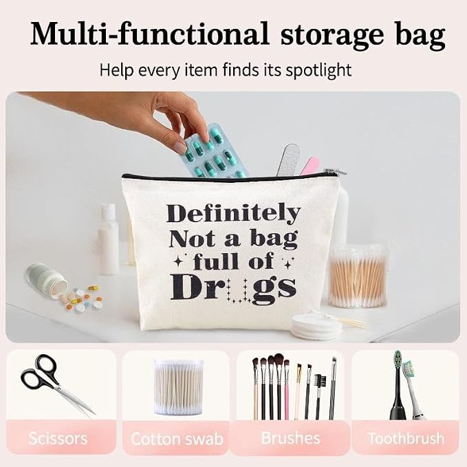 Drug Pouch Bag for Travel Small Medicine Pill Storage Bag Funny Emergency Pouch Medical Assistant Survival Bags Medication Bags for Camp Pharmacist Nurse Doctor Gifts Ideas for Women Men Med Pouches - Image 2