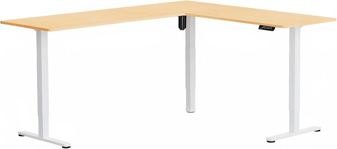 VIVO Real Bamboo 75 x 63 in Corner Standing Desk, DESK-E3CTWO-75 | Electric, Large Reversible L-Shaped Table, Sit Stand Height Adjustable, Memory Controller, Office Furniture Sets, Black Frame - Image 9