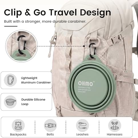 OHMO Large Collapsible Dog Bowls for Travel, 27oz, 2pcs, Camo&Sage Green - Image 5