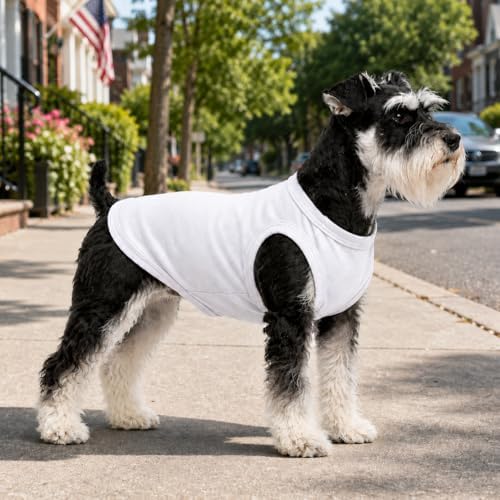 2018 Pet Clothes Dog Clothing Blank T-Shirt Tanks Top Vests for Small Middle Large Size Dogs 100% Cotton Dog Summer Vest Classic (S, White) - Image 5