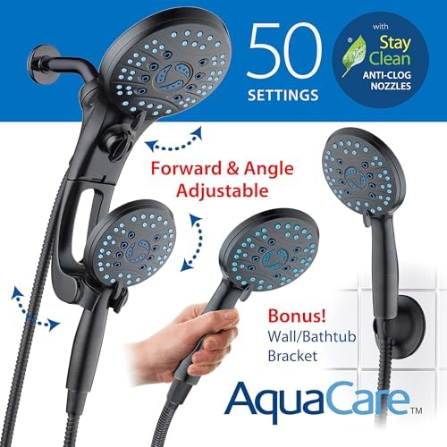 AquaCare 50-mode High Pressure Shower Head Combo with Arm & Dual Power Wash - Image 6