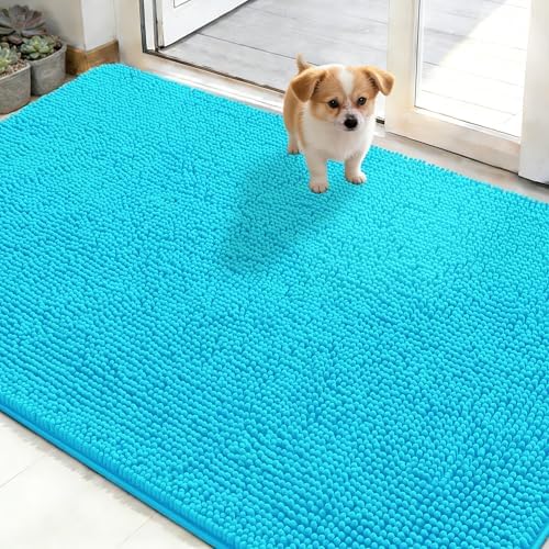OLANLY Dog Door Mat for Muddy Paws 48x30, Super Absorbent Chenille Mud Mat by OLANLY