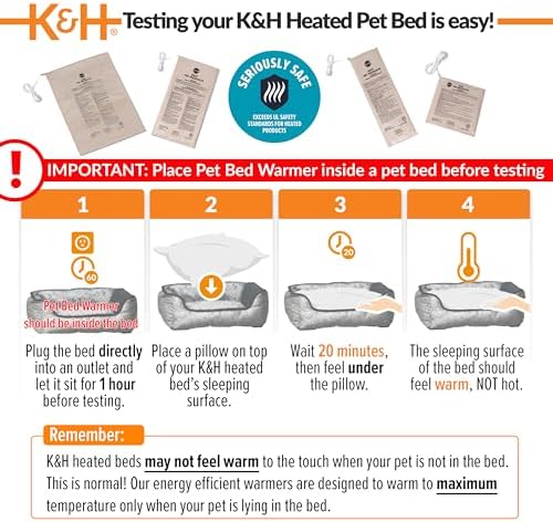 K&H Pet Bed Warmer, Safety Listed, Cat Heating Pad, Small 9x8.5in Tan - Image 6