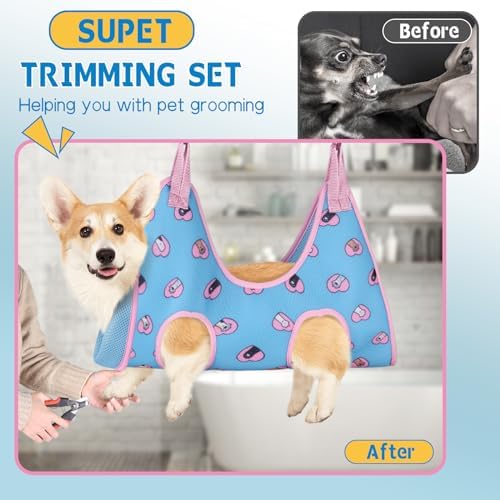 Supet Dog Grooming Hammock for Nail Trimming, Pet Grooming Hanging Harness - Image 2