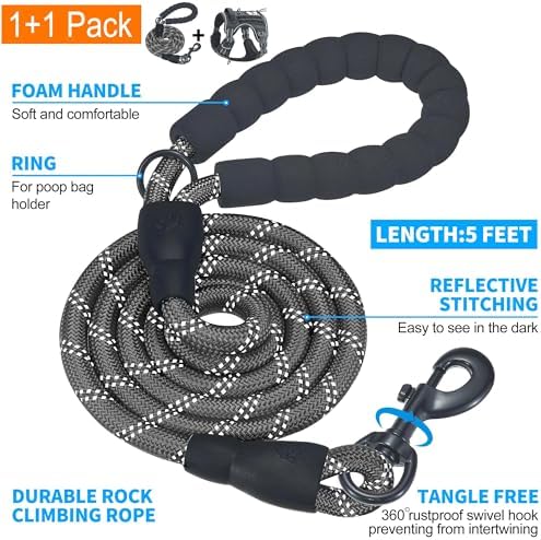 Beebiepet Tactical No Pull Dog Harness with Leash, X-Large, Black - Image 5