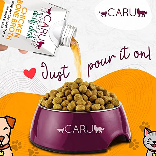 Caru - Daily Dish Chicken Bone Broth - Meal Topper for Dogs & Cats - Supports Overall Pet Health - Pour-Over Broth for Wet/Dry Food - Human Grade Ingredients - Non-GMO - Made in USA - 12 Pack - Image 3