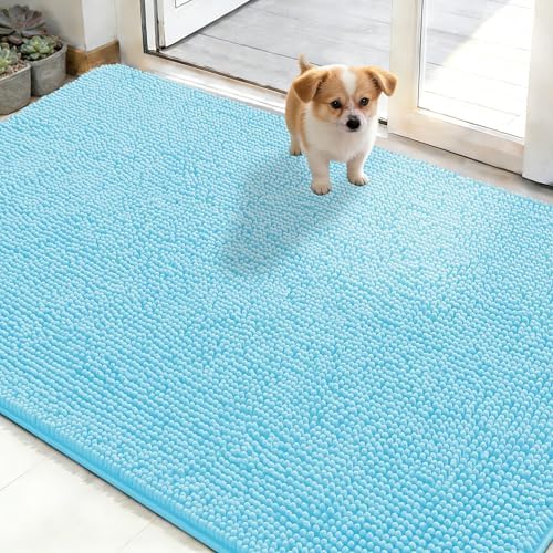 OLANLY Dog Door Mat for Muddy Paws 48x30, Super Absorbent Chenille Mud Mat by OLANLY