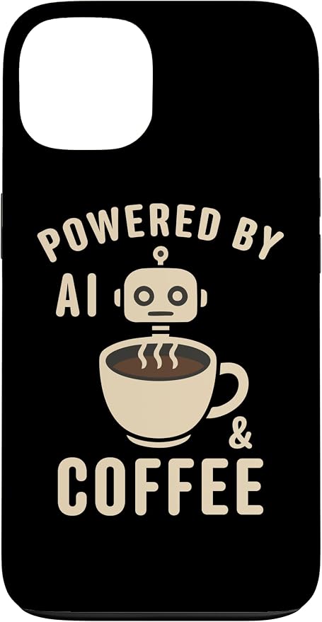 Powered by AI and Coffee Robot Case for iPhone 13 by Unknown
