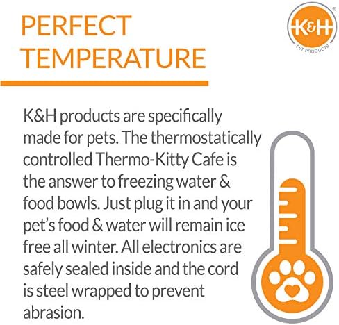 K&H Pet Products Outdoor Heated Cat Food & Water Bowls for Outside Pets, Thermo-Kitty Café Feral Cat Feeding Station, No Frozen Water or Food, Washable Bowls, Safety Listed - 12oz/24oz Stainless - Image 6
