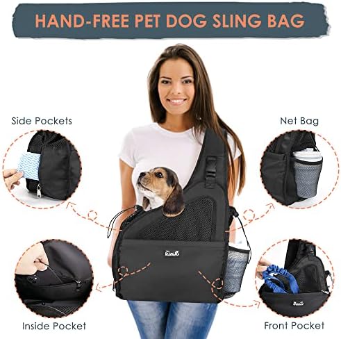 SlowTon Dog Sling Carrier, Hands Free Hard Bottom for Small Dogs up to 11lb - Image 3