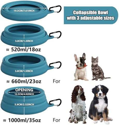 OHMO Spill Proof Collapsible Dog Bowl, 34oz Portable Dog Water Bowl - Image 6