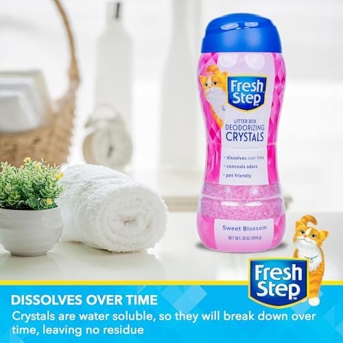 Fresh Step Cat Litter Crystals Deodorizer, Sweet Blossom Scent, 30 Ounce (Pack of 10) - Image 4