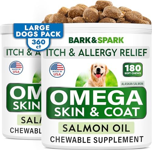 Omega 3 for Dogs - Fish Oil for Skin & Coat Health, Itch & Allergy Support by BARKSPARK