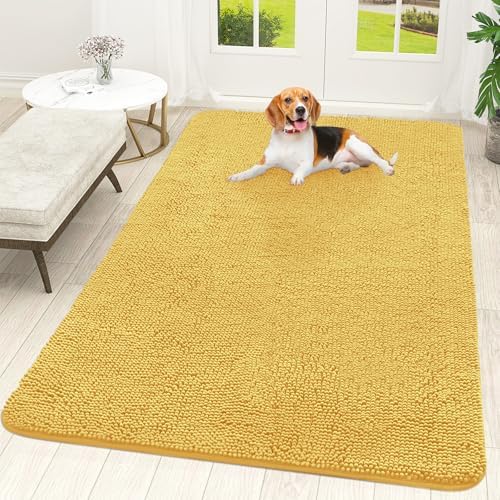 OLANLY Dog Door Mat for Muddy Paws 70x46, Super Absorbent Chenille Mud Mat by OLANLY