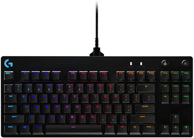Logitech G PRO Mechanical TKL Tenkeyless Gaming Keyboard (Clicky) - Black | Ultra portable, detachable Micro USB cable, 16.8 million color Lightsync backlit keys by Unknown