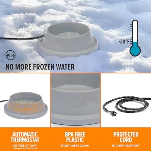 K&H Heated Water Bowl, Thermal-Bowl for Cats & Dogs, Safety Listed 12W - Image 3
