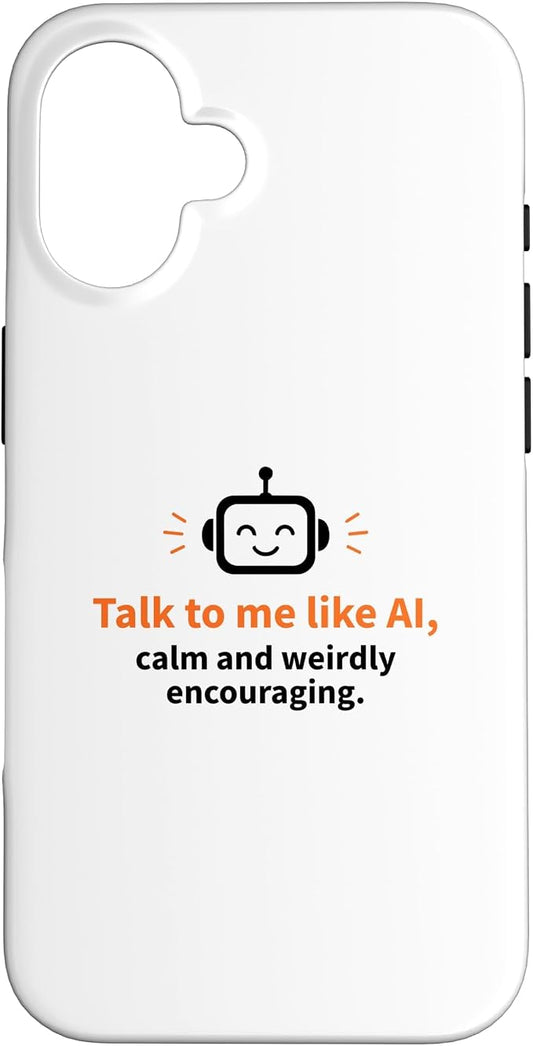 AI Robot Calm Encouraging Tech Support Case for iPhone 16 by Unknown