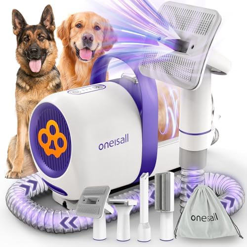 oneisall Dog Hair Vacuum Shedding Grooming Brush Kits for Pet Thick Coats by oneisall