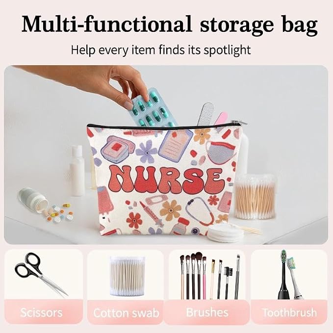 Nurse Makeup Pouches Accessories for Women Clinical Bag Essentials for Nursing Students Gift Ideas Small Nurse Pencil Pouch Bag Nurses Week Appreciation Gift Nursing Medical Supplies Bags Nurses Favor - Image 2