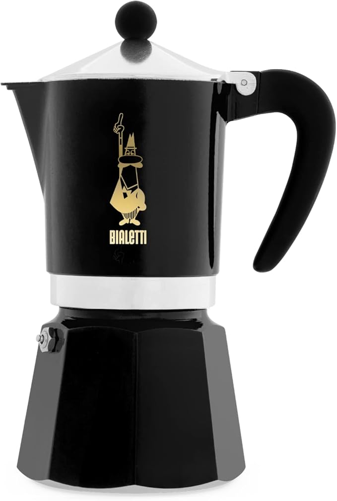 Bialetti Limited Edition Caffe Mercanti Black Oro 6 Cups - Italian Stovetop Moka Pot by Bialetti