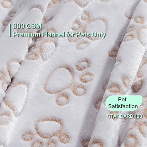 Stuffed Premium Soft Dog Blanket, with Flannel Beige Cute Paw Print, 32 * 40 inches, Cat Blanket Puppy Supplies Border Collie Puppy Gifts Essentials - Image 2