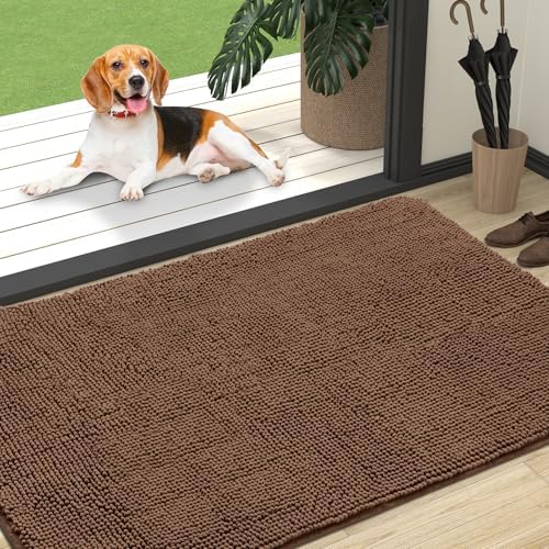 OLANLY Dog Door Mat for Muddy Paws 47x32, Super Absorbent Chenille Mud Mat by OLANLY