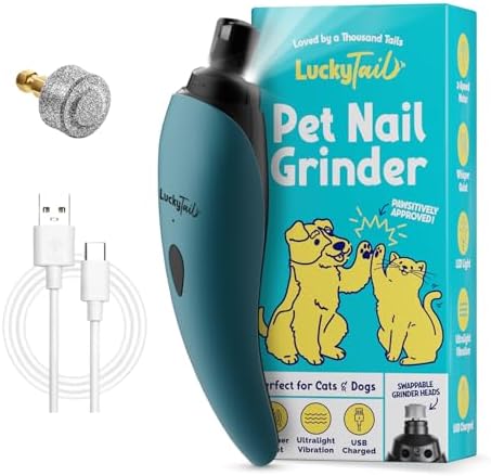 LuckyTail Dog Nail Grinder, Whisper-Quiet, Low-Vibration Trimmer with Light by LuckyTail