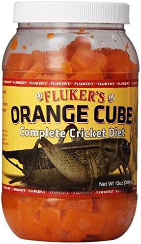 Fluker's Orange Cube Complete Cricket Diet, Gut Load Food for Feeder Insects and Live Crickets, Provides Vitamins, Minerals, and Hydration, 12 oz by Flukers
