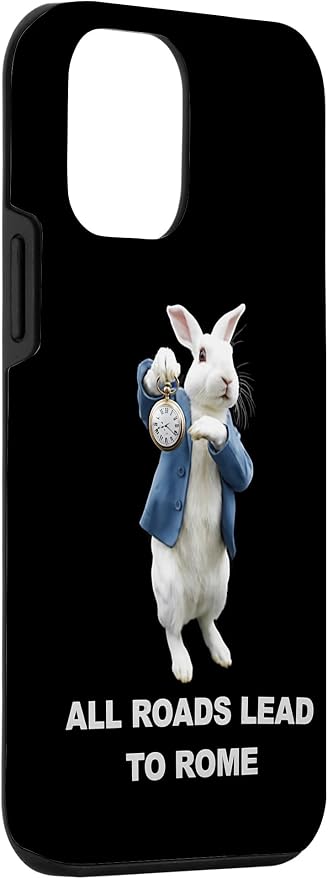 Funny AI Rabbit Meme Tshirt - All Roads Lead to Rome Humor Case for iPhone 12 mini - Image 3