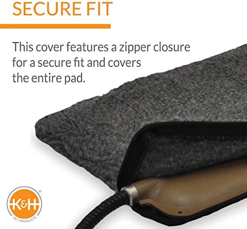 K&H Pet Products Small Animal Outdoor Heated Pad Replacement Cover, Zipper Closure, Soft & Breathable, Machine Washable, Fits K&H Small Animal Heated Pad (Sold Separately) - 12 X 9in Gray Fleece - Image 3